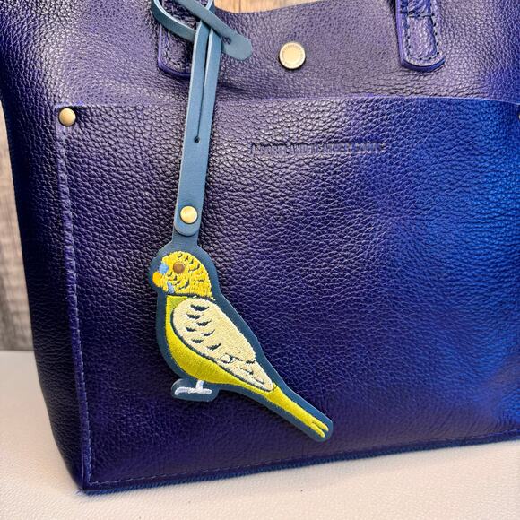 Portland Leather Parakeet TASSEL Bird Lover Purse Charm FAST SHIP New Bag Charm - Picture 2 of 4